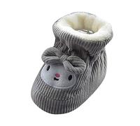 Chaussures en coton pour bébés et enfants de 6 à 18 mois - Chaussures en velours épais et chaud à semelle douce - Chaussons de rue mignons - Look baggy - Pour bébé - Vêtements thermiques pour
