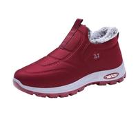 Chaussures en coton pour femme Printemps Automne Hiver Plus Velours Épais Chaud Coton Bottes Semelle Souple Bottes Mode et Confortables Bottes de randonnée pour femme Bottes chaudes, Rouge, 38.5 EU