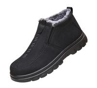 Chaussures en coton pour homme Printemps et Automne Hiver Grande Taille Plus Velours Épais Fond Clair Fond Épais Bottes Non Chaudes Bottes de Travail de Construction pour Femmes, Noir , 40 2/3 EU
