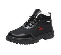 Chaussures en coton pour homme printemps et hiver avec bottes en coton épais semelle souple mode bottes chaudes grandes tailles chaussures hommes, Noir , 44 EU