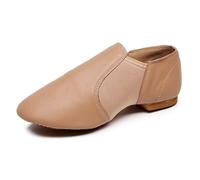 Chaussures en Cuir de Couleur Unie pour Femmes, Semelles Souples, Chaussures de Danse d'intérieur (Khaki, 45)