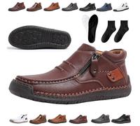 Chaussures en cuir fabriquées à la main avec confort et caractère, pantoufles pour homme, faites à la main, décontractées, respirantes, faites à la main, légères, confortables, bout large pour les