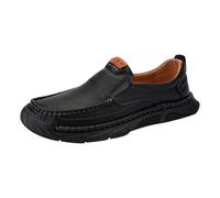 Chaussures en Cuir Homme - Grandes Tailles - Légères - Mocassins d'affaires - sans Lacets - Chaussures Plates Confortables - Pieds Larges - Chaussure De Costume pour Le Quotidien Noir 43