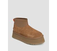 Chaussures En Cuir Marron Pour Femmes Ugg Classic Mini Dipper 1168170-che