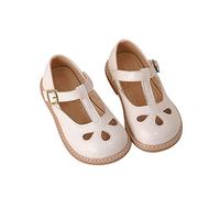 Chaussures en cuir pour fille - Chaussures creuses et respirantes - Chaussures de soirée pour enfant - Chaussures pour fille - Mary Jane, beige, 32 EU