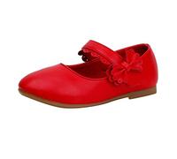 Chaussures en cuir pour fille - Chaussures de danse - Chaussures de performance - Chaussures de loisirs pour femme, rouge, 23 EU