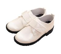 Chaussures en Cuir pour garçons et Filles, Chaussures de Performance pour Enfants, Chaussures Simples pour la Saison Scolaire, Chaussures d'école pour Filles à Fleurs, (White, 38.5 Big Kids)