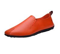 Chaussures en cuir pour homme avec semelle intérieure confortable en mousse à mémoire de forme Mocassins élégants Chaussures habillées avec dessus en cuir Un pied étrier Chaussons en cuir léger