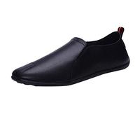 Chaussures en cuir pour homme avec semelle intérieure confortable en mousse à mémoire de forme Mocassins élégants Chaussures habillées avec dessus en cuir Un pied étrier Chaussons en cuir léger