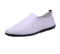 Chaussures en cuir pour homme avec semelle intérieure confortable en mousse à mémoire de forme Mocassins élégants Chaussures habillées avec dessus en cuir Un pied étrier Chaussons en cuir léger