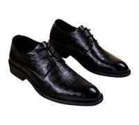 Chaussures en cuir pour homme - Chaussures richelieu classiques vintage verni à lacets - Bout pointu - Talon bloc - Antidérapantes - Pour le travail et le bureau, Noir , 41 1/3 EU