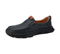 Chaussures en cuir pour homme - Grandes tailles - Légères - Mocassins d'affaires - Sans lacets - Chaussures plates confortables - Pieds larges - Chaussures de costume pour le quotidien - Chaussures
