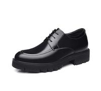 Chaussures en cuir pour homme - Noir - 8 cm - Augmentation de la hauteur - Semelle épaisse - Chaussures de loisirs élégantes - Chaussures de ville élégantes et belles - Chaussures pour homme - Vie