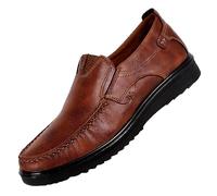Chaussures en cuir pour homme - Noires - Classiques - Sans lacets - Chaussures basses à lacets pour l'élégance et le confort - Chaussures de loisirs pour le travail et les loisirs - Convient pour les
