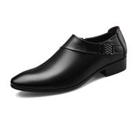 Chaussures En Cuir Pour Hommes, Mocassins À Enfiler De Grande Taille Chaussures De Ville Décontractées Basses Bout Pointu Travail De Bureau, Chaussures Confortables Et Respirantes , 43 EU,Black