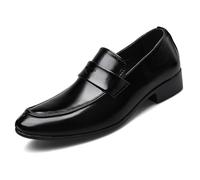 Chaussures En Cuir Pour Hommes, Mocassins À Enfiler De Grande Taille, Chaussures De Ville Décontractées Basses Bout Pointu Travail De Bureau Chaussures Confortables Et Respirantes ,38 EU ,Black