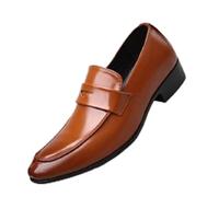Chaussures En Cuir Pour Hommes, Mocassins À Enfiler De Grande Taille, Chaussures De Ville Décontractées Basses Bout Pointu Travail De Bureau Chaussures Confortables Et Respirantes , 48 EU,Yellow