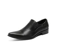 Chaussures En Cuir Pour Hommes, Mocassins En Cuir Véritable De Grande Taille Chaussures Basses D'affaires Formelles À Bout Pointu, Chaussures De Costume Respirantes Et Décontractées , 43 EU,Black