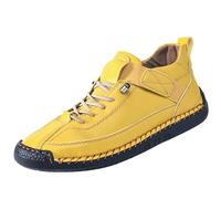 Chaussures en cuir souple faites à la main pour homme, chaussures décontractées d'extérieur vert olive, chaussures d'été, imperméables, légères et confortables, coupe large, chaussures de marche