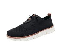 Chaussures en cuir Wearbreeze pour homme - Ultra confortables - Chaussures habillées en maille pour homme - Baskets habillées décontractées pour homme, Noir , 38 2/3 EU