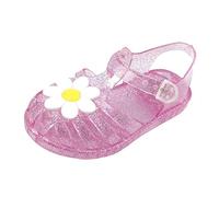 Chaussures en gelée pour filles, sandales de princesse Sno Queen pour petites-filles, accessoire inspiré de la reine pour costumade, robe plate, rose, 47 1/3 EU