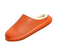 Chaussures en jean pour femme - Pour l'intérieur et la maison - Avec isolation en peluche et dessous épais - Coton - Pour femme, Orange, 40 EU