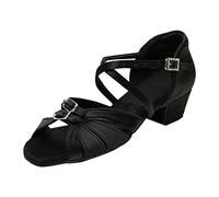 Chaussures en latex antidérapantes avec semelle souple, talon moyen bas et boucle Chaussures avec talon pour femme, Noir , 40 EU