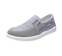 Chaussures en toile à enfiler pour homme - Bout large - Chaussures plates décontractées - Mocassins orthopédiques respirants pour la randonnée, la course à pied, le travail du jardin, D Gris, 39.5 EU