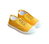 Chaussures en toile pour enfants, chaussures respirantes pour garçons et filles, chaussures d'intérieur pour enfants, chaussures pour tout-petits Articles De Fête 1er Anniversaire (Yellow, 25 Toddler)
