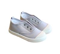 Chaussures en toile pour enfants, chaussures respirantes pour garçons et filles, chaussures d'intérieur pour enfants, chaussures pour tout-petits Articles De Fête 1er Anniversaire (Grey, 23.5 Infant)