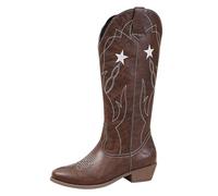 Chaussures en toile pour femme - Bottes pointues pour femme - Bottes de mode classiques européennes et américaines - Chaussures punk pour femme, café, 37 EU