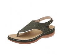 Chaussures en toile pour femme - Rouge - Sandales avec talon compensé et bout à clip - Semelle épaisse - Couleur unie - Confortables et légères - Chaussures pour femme - 38, vert, 41 EU