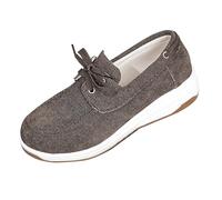 Chaussures en toile pour homme - Bout rond - Respirantes - Confortables - Couleur unie - Semelle épaisse - Amortissement - Chaussures de sport - Chaussures de marche décontractées avec lacets