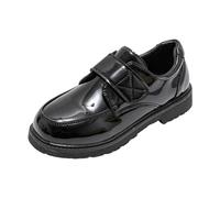 Chaussures Enfant Garcon En Cuir PU Printemps Hiver Chaussure De Cérémonie Garcon Soirée Bal Mariage Confort a la Mode Semelle Plate Antidérapant Souples Légères Chaussure (Black, 36 Big Kids)