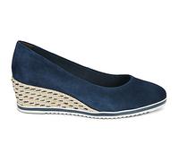 Tamaris Escarpins femme 22303 cuir talon compensé bleu marine Taille 40