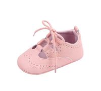 Chaussures Étanches bébé enfant en bas âge chaussures garçons et filles chaussures décontractées fond plat léger creux respirant confortable couleur unie à lacets Baskets Années 7 (Pink, 20 Infant)