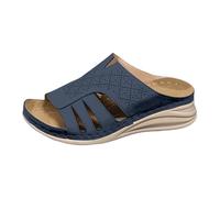 Chaussures Été Femme Sandales Femme Été Compensées Pantoufles d'été pour Femmes Nouvelles Décontractées Confortables à Semelle Épaisse à Bout Ouvert Chaussures Confort Sandals (Blue 42)