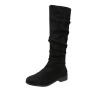 Chaussures Femme Bottines Bottes Cavalieres Femme Botte Haute Boots Cuir Chaussure Confortable Bottine Hiver Plates De Randonnée Cowboy Mollet Large Talon Fourrées Cuissardes Equitation Chaussures,38