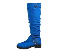 Chaussures Femme Bottines Bottes Cavalieres Femme Botte Haute Boots Cuir Plates Bottine Hiver Mollet Large Equitation Chaussures Chaussure De Randonnée Talon Fourrée Et Fourrées Confortable Cowboy,36