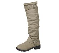 Chaussures Femme Bottines Bottes Equitation Femme Chaussures Hiver Chaussure De Randonnée Plates Botte Haute Confortable Chaudes Boots Cuir Cuissardes Pieds Larges Et Fourrées Cavalieres Bottine,40