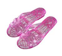 Chaussures Femme Bottines Pantoufles Femme Matière Plastique Transparent Caoutchouc Au-dessus du Talon Coréen Intérieur Maison Avec Jours Forme Chaussures Femmes Escarpins Taille 34, rouge, 38 EU