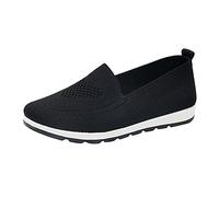 Chaussures Femme, Chaussures Élégantes Femme Chaussures De Sport Femme Randonnée Sans Lacets Léger Respirant Baskets Femme Slip on Tennis Running Memory Foam Orthopédique Marcher, Noir , 38 EU