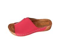 Chaussures Femme Compensées Sandales Été Women'S Summer New Roman One Casual Lightweight Bottom Fish Mouth Slope Heel Slippers Chaussure Plage Femme Sandals Compensées (Hot Pink 37)