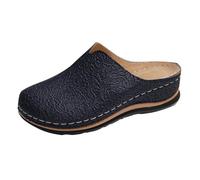 Chaussures Femme Compensées Sandales Orthopédiques Pantoufles Sculptées pour Femmes,Vêtements D'Extérieur Décontractés,Épais,À La,pour Le Commerce Chaussures Femme Ete Chic (Dark Blue,39)