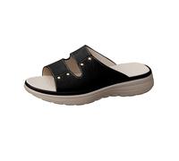 Chaussures Femme Ete Confortable Compensee Eté Chaussures à Talons Hauts en Denim Coréen Pour Femmes Semelle Épaisse et Tendance Bout Ouvert Tête Carrée Slingback Femme Chaussure Ete (Black 37)