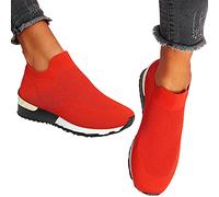 Chaussures Femme Ete Confortable Pas Cher Soldes Baskets Basses Plate Running Respirant Mesh Chaussette Fille Sneakers De Course Sport Gym Jogging D'AthléTisme Fitness D'ExtéRieur
