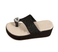 Chaussures Femme Été Orthopediques Femmes Chaussons Pour Femmes Printemps et Été Nouveaux Chaussons Décontractés à Bout Épais Mules Femme Compensees Sandale Randonnee (Black 37)