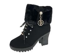 Chaussures Femme Hiver Bottes de Neige Trekking Outdoor Bottines Fourrées de Randonnée Chaudes Boots Chaussons LéGèRes AntidéRapante Bottine Imperméables Chaussures D'hiver Botte pour tous les jours