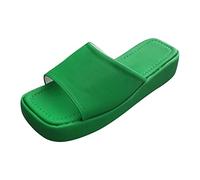 Chaussures Femme Orthopédique Claquettes Femmes Pantoufles Nouveau Modèle Couleur Bonbon Été Fond Épais Plat Confortable Grandes Sandales Décontractées Sandals Reflexologie Chaussure (Green 39)