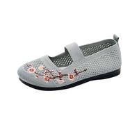 Chaussures Femme Pieds Larges de Sécurité Chaussures D'Été en Squelette pour Femmes,Étrier À Un Pied,Style Ethnique,Loisirs,Tissage de Mouches,Course Marche Sport (Green,39)